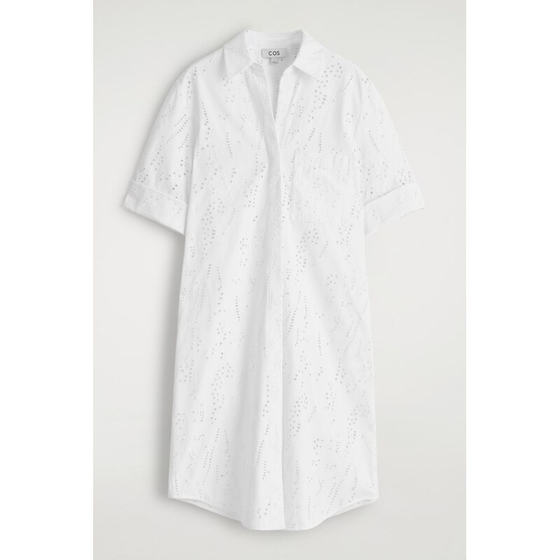 H&M - KOŠILOVÉ ŠATY S ANGLICKOU VÝŠIVKOU - bílá 108130016