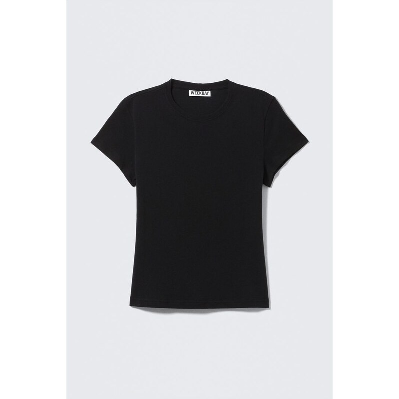H&M - Slim Short-Sleeved Cotton T-shirt - černá 108130371