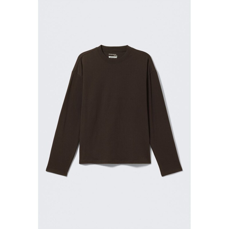H&M - Volné boxy tričkos dlouhým rukávem - hnědá 108130613