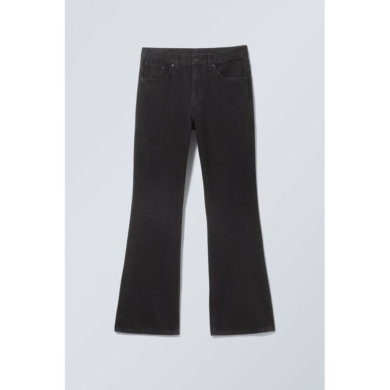 H&M - Merkur Džíny S Středním Pasem, Volný Bootcutový Střih - černá 108130676