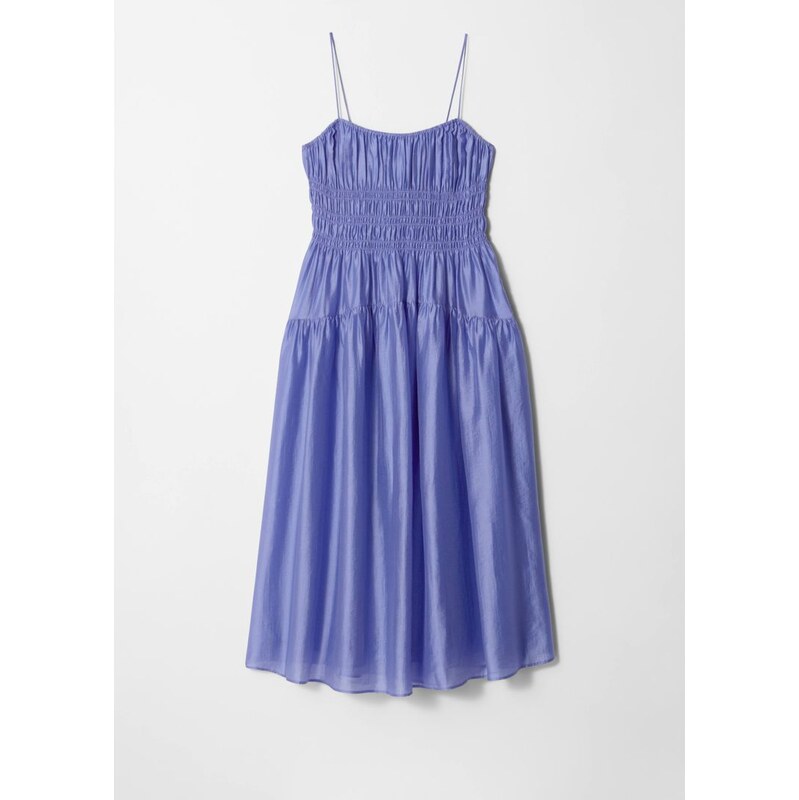 H&M - Ruched Midi Dress - modrá 108131074