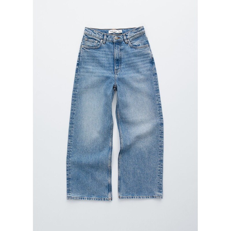 H&M - Zkrácené široké džíny - modrá 108131268