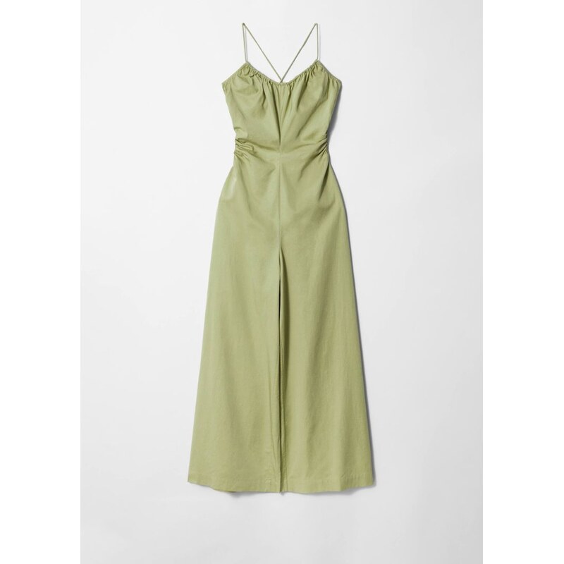 H&M - Overals širokými nohavicemi a otevřenými zády - zelená 108131508
