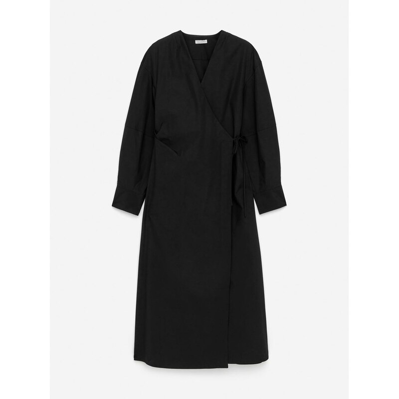 H&M - Bavlněné zavinovací šaty - černá 108132014