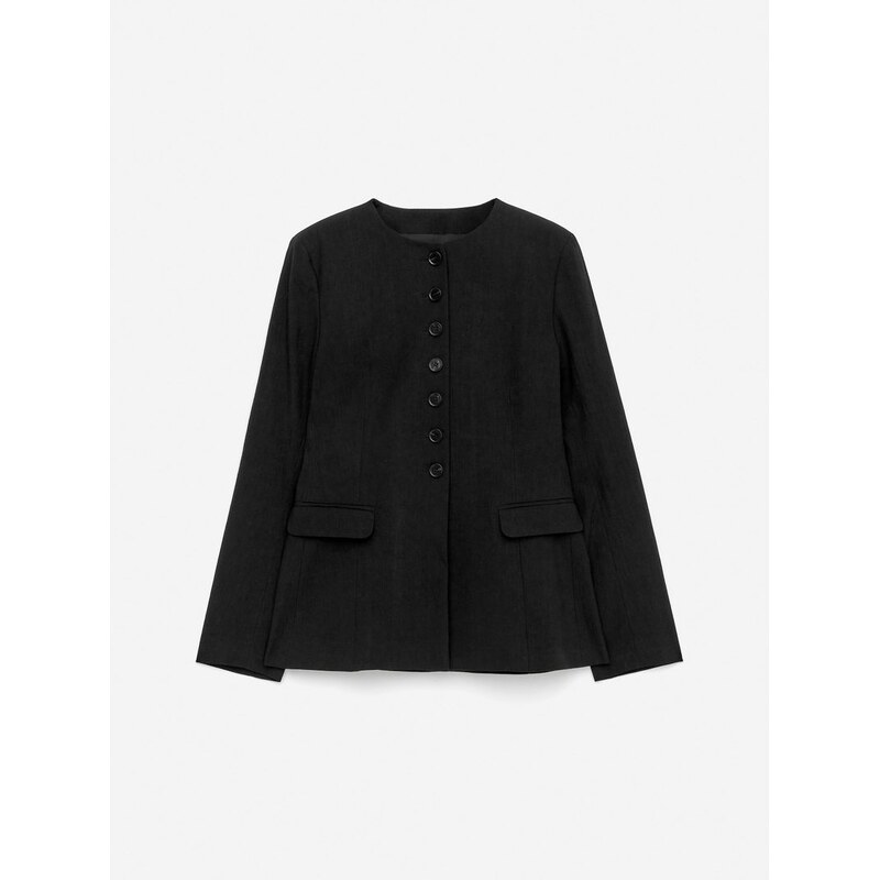 H&M - Sako ze směsi lnu - černá 108209974