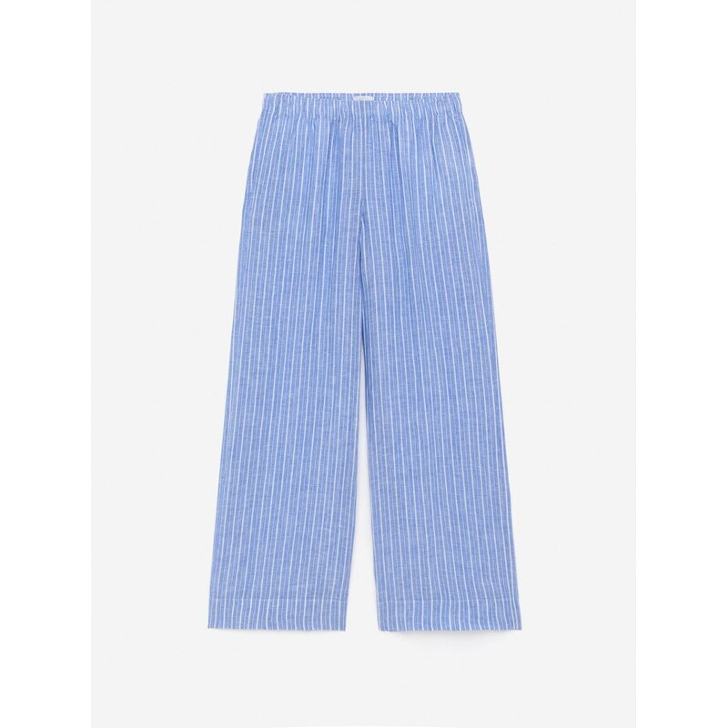 H&M - Lněné kalhoty - modrá 108132334