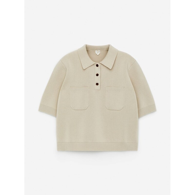 H&M - Bavlněné polo tričko - béžová 108210020