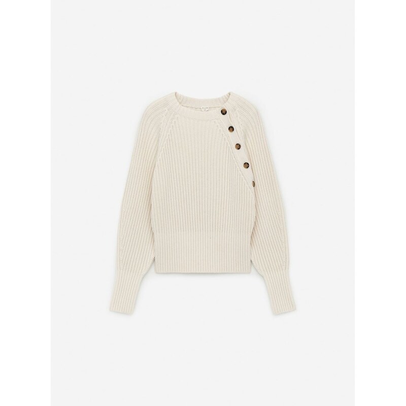H&M - Svetr z bavlny a vlny - bílá 108132786