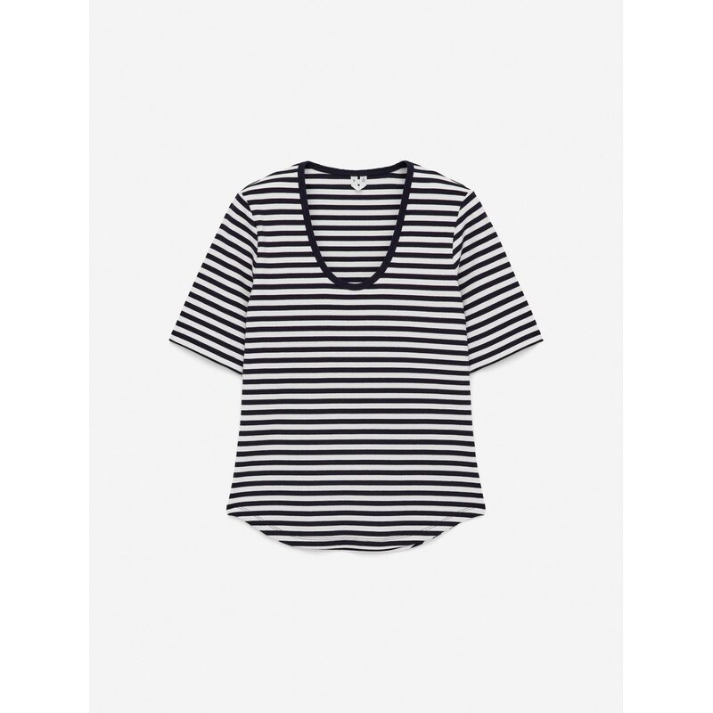 H&M - Tričkos žebrováním - modrá 108132825