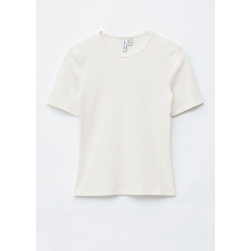 H&M - Žebrované tričko - bílá 108160032