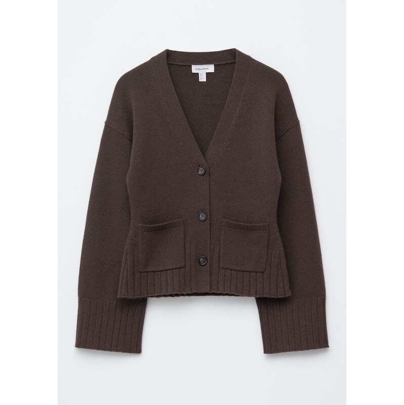 H&M - Tapered Knit Cardigan - hnědá 108160608