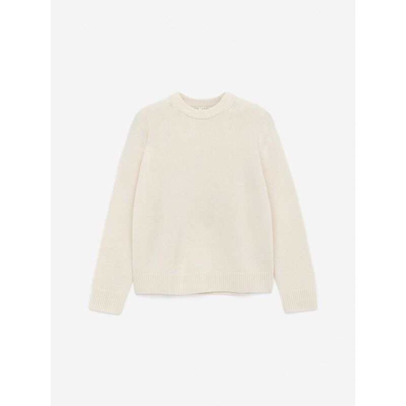 H&M - Silný pletený vlněný svetr - bílá 108163273