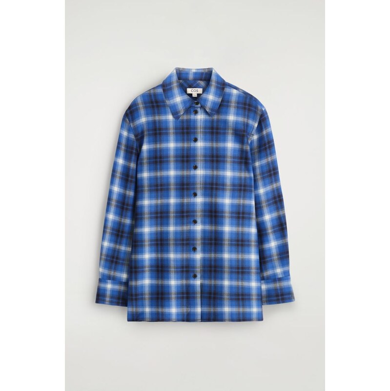 H&M - KOŠILE Z KOSTKOVANÉHO FLANELOVÉHO MATERIÁLU - modrá 108163776