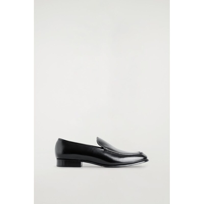 H&M - Leštěné kožené mokasíny - černá 108163778