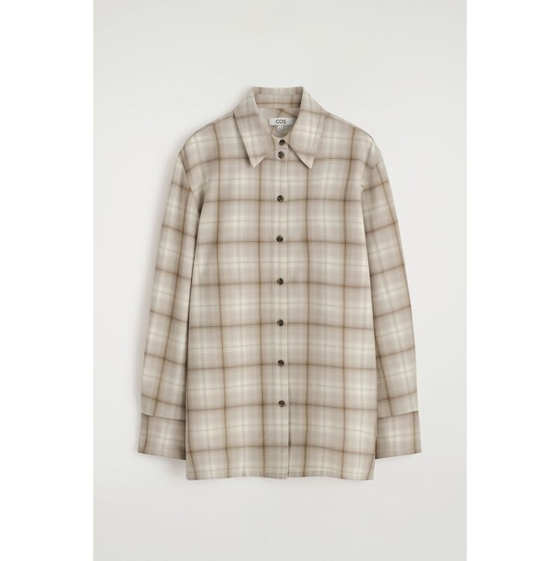 H&M - KOŠILE Z KOSTKOVANÉHO FLANELOVÉHO MATERIÁLU - béžová 108163786
