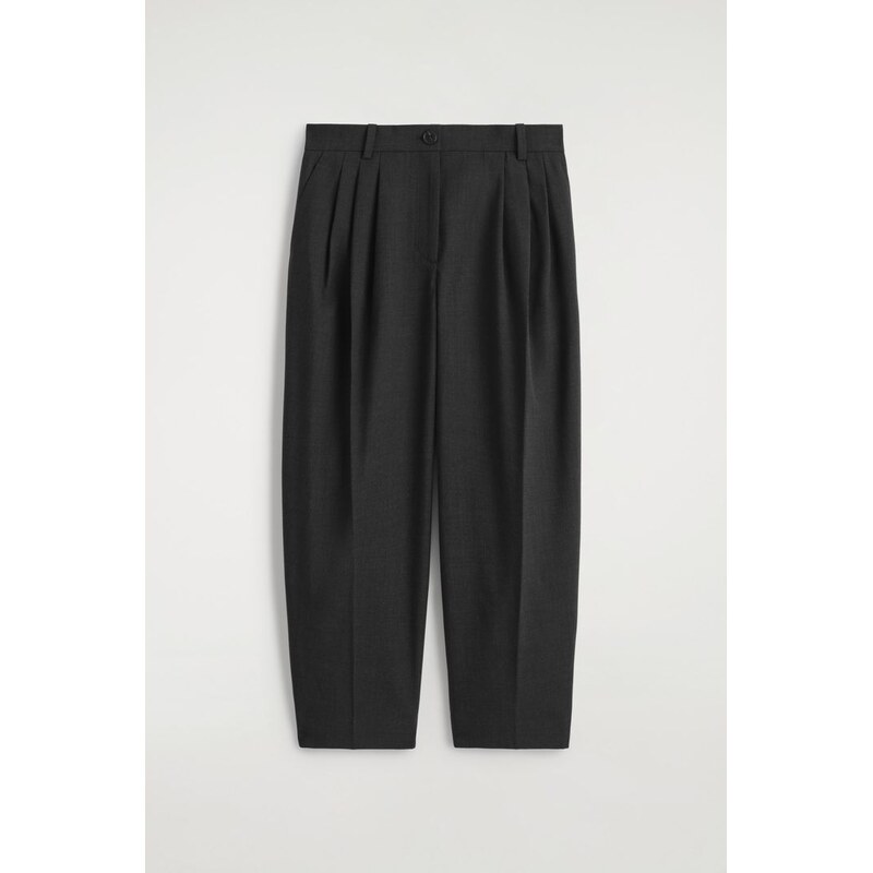 H&M - VLNĚNÉ KALHOTY S SKLÁDANÝMI LAMELAMI A ŠIROKÝMI NOHAVICEMI - 108164212
