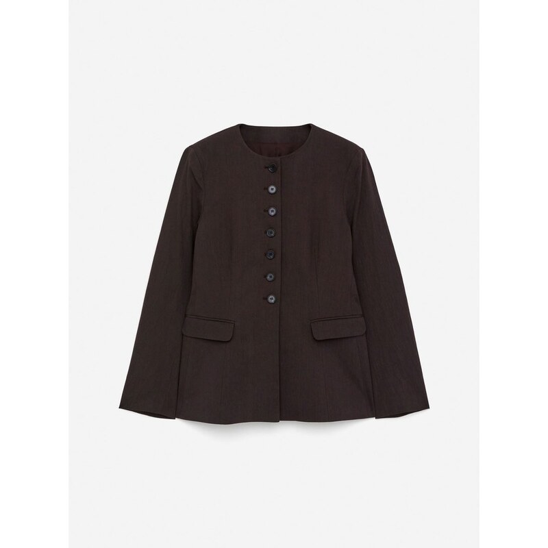 H&M - Sako ze směsi lnu - hnědá 108209692