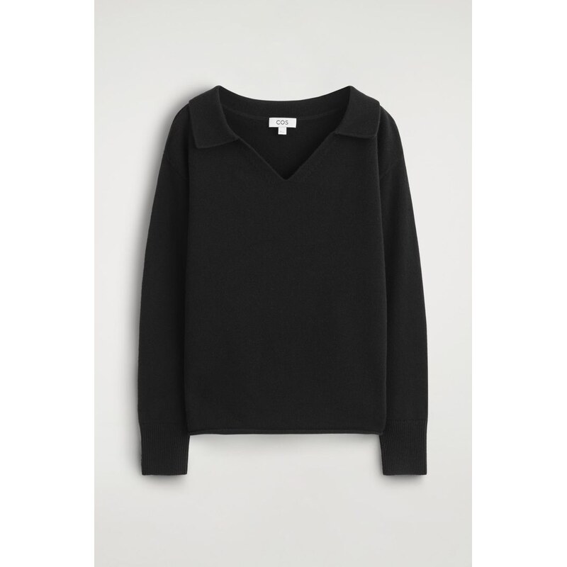 H&M - MERINO VLNĚNÝ POLO SVETR - černá 108301303