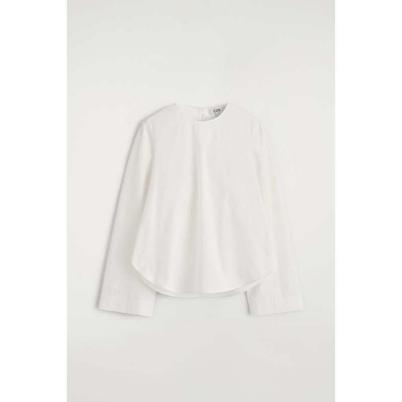 H&M - KOŠILE Z BAVLNY S ZAOBLENÝM LEMEM - bílá 108301922