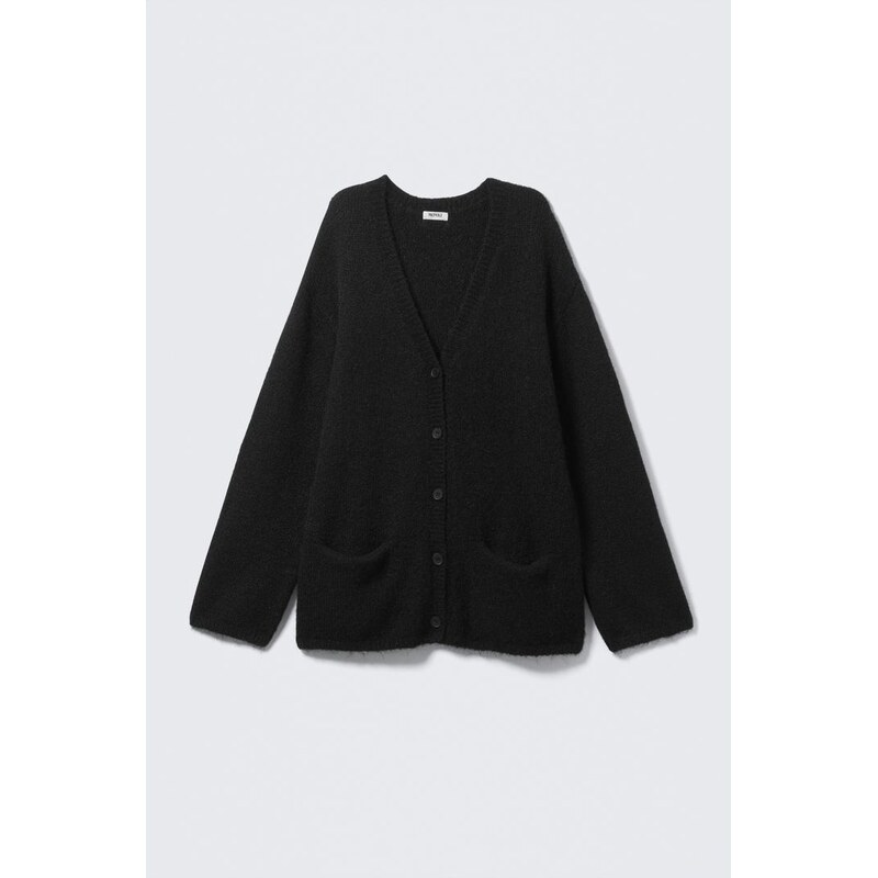 H&M - Měkký pletený kardigans výstřihem do V - černá 108615455