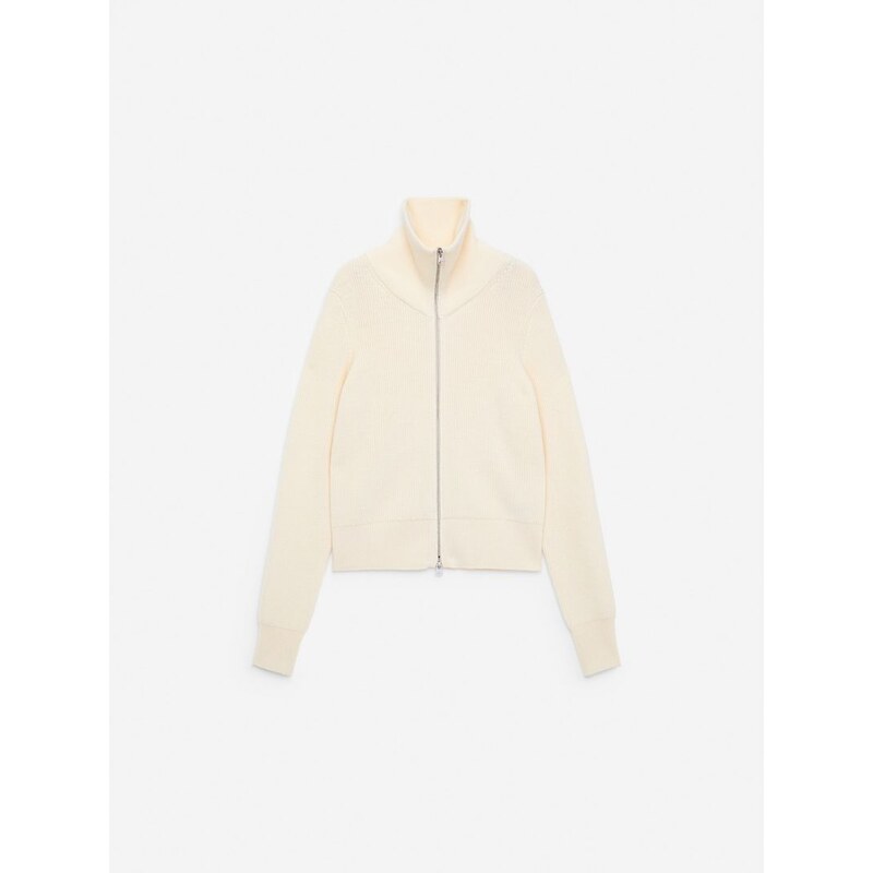 H&M - Kardigan na zip z vlny a bavlny - bílá 108915401