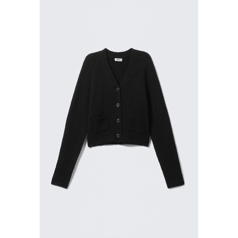 H&M - Žebrovaný kardigans výstřihem do V - černá 109034781