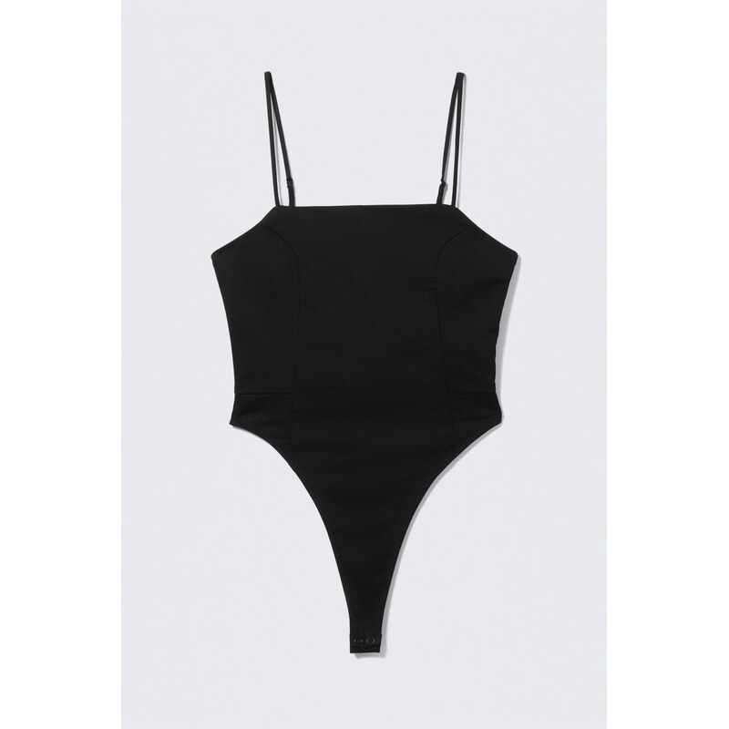 H&M - Bodys čtvercovým výstřihem - černá 109111023
