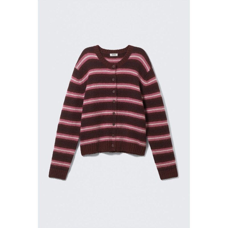 H&M - Pletený kardigans kartáčovanou texturou - červená 109111025