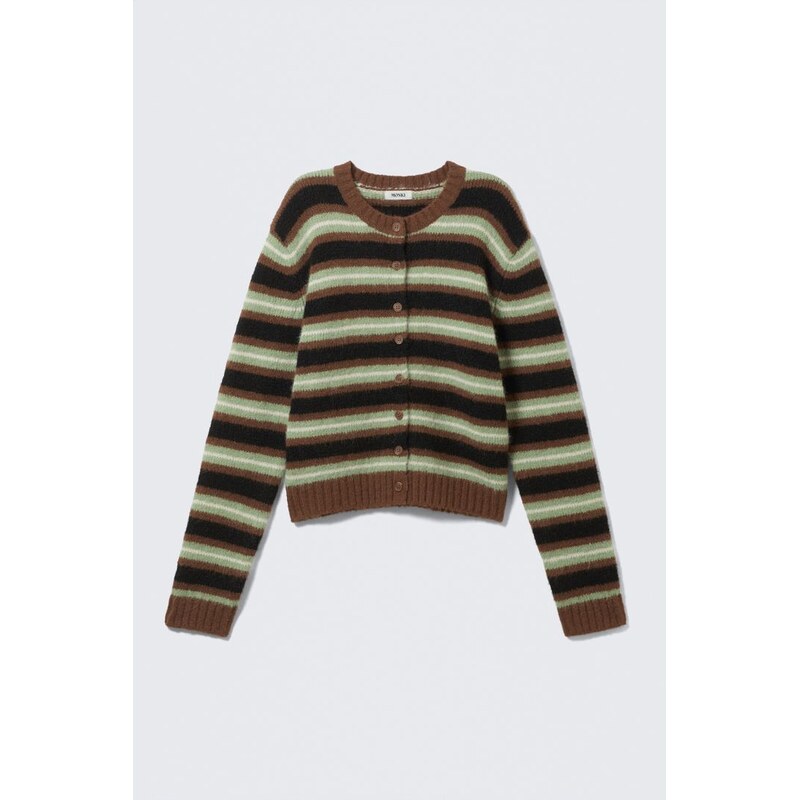 H&M - Pletený kardigans kartáčovanou texturou - zelená 109111029