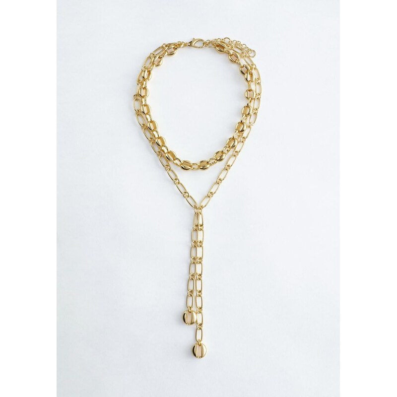 H&M - Bold Layered Chain Necklace - zlatá 108300865