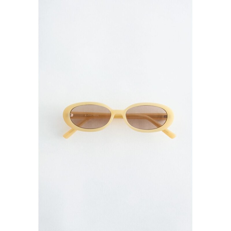 H&M - Slim Oval-Frame Sunglasses - žlutá 108161720