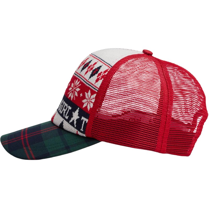 Tommy Jeans Kšiltovka jedle / tmavě zelená / jasně červená 109136482