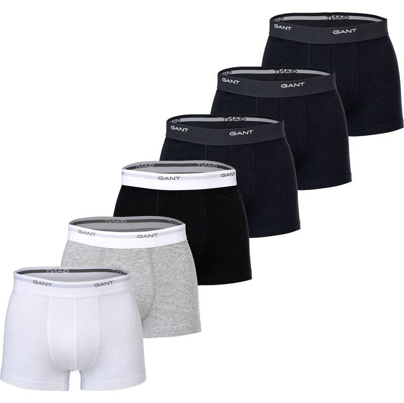 GANT Boxerky marine modrá / šedý melír / černá / bílá