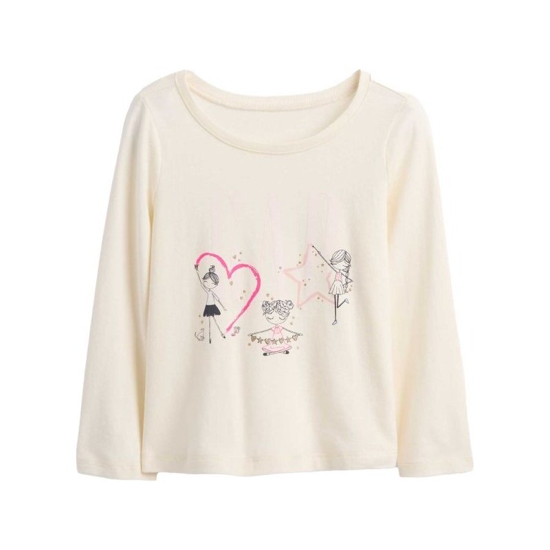GAP V-FRCH LS BF LOGO TEE Dětské tričko