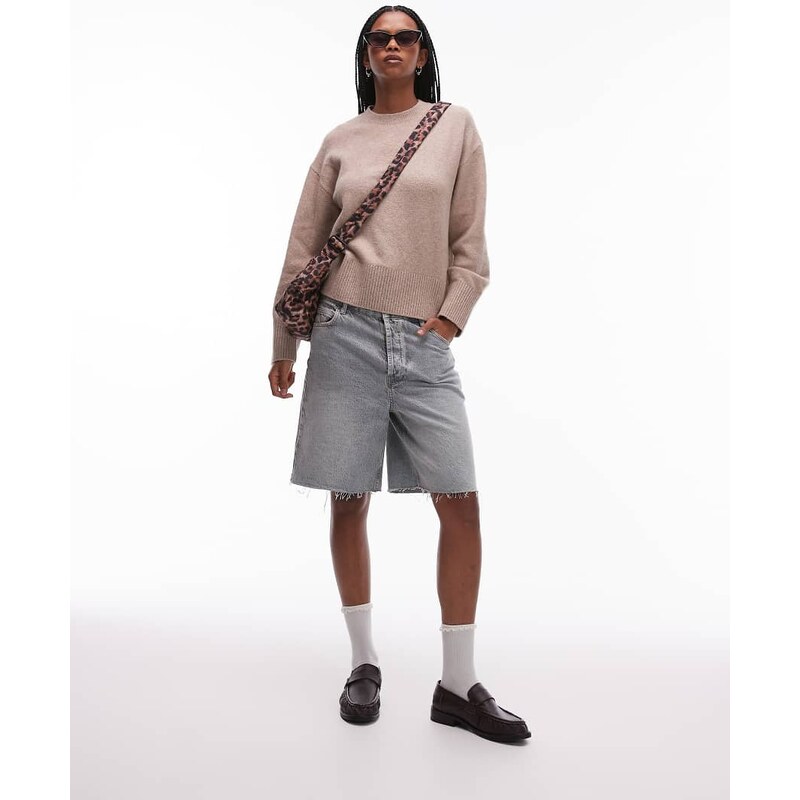 & Other Stories crew neck sweater in brown melange-Grey 100276455