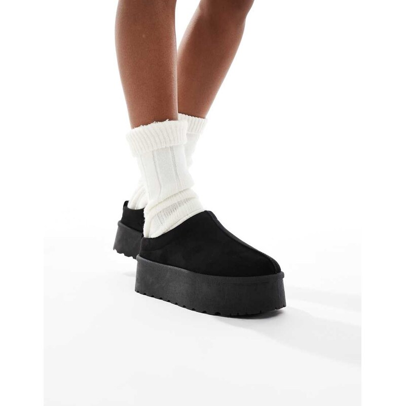 SEQWL slip on flatform mules in black