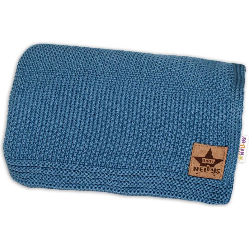 Baby Nellys Bavlněná deka, dečka pletená, BASIC, 80x90cm, navy 99844956