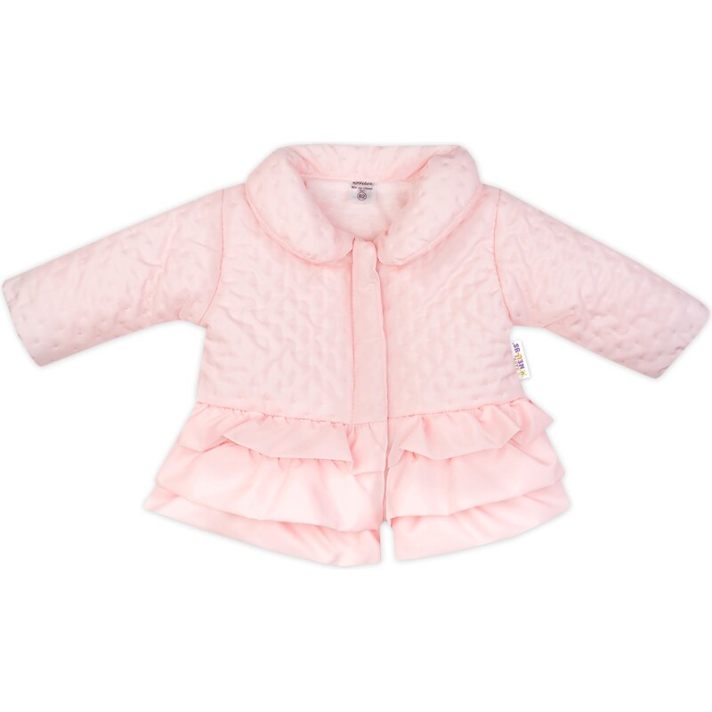 Baby Nellys Kojenecká přechodová bundička s volánky, světle růžová 99061611