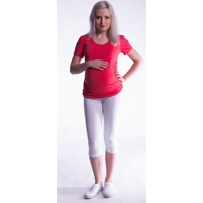 Be MaaMaa Těhotenské barevné legíny 3/4 délky - bílá, vel. M 99062056