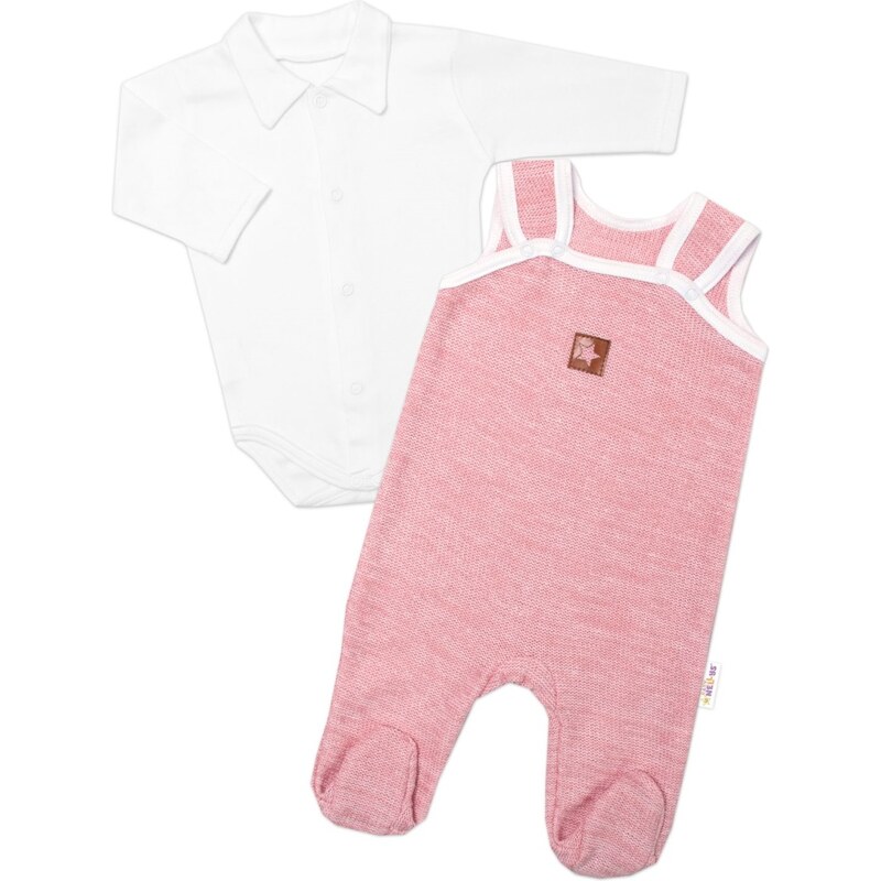 Baby Nellys 2-dílná soupravička Star, body dl. rukáv + pletené dupačky 99059352