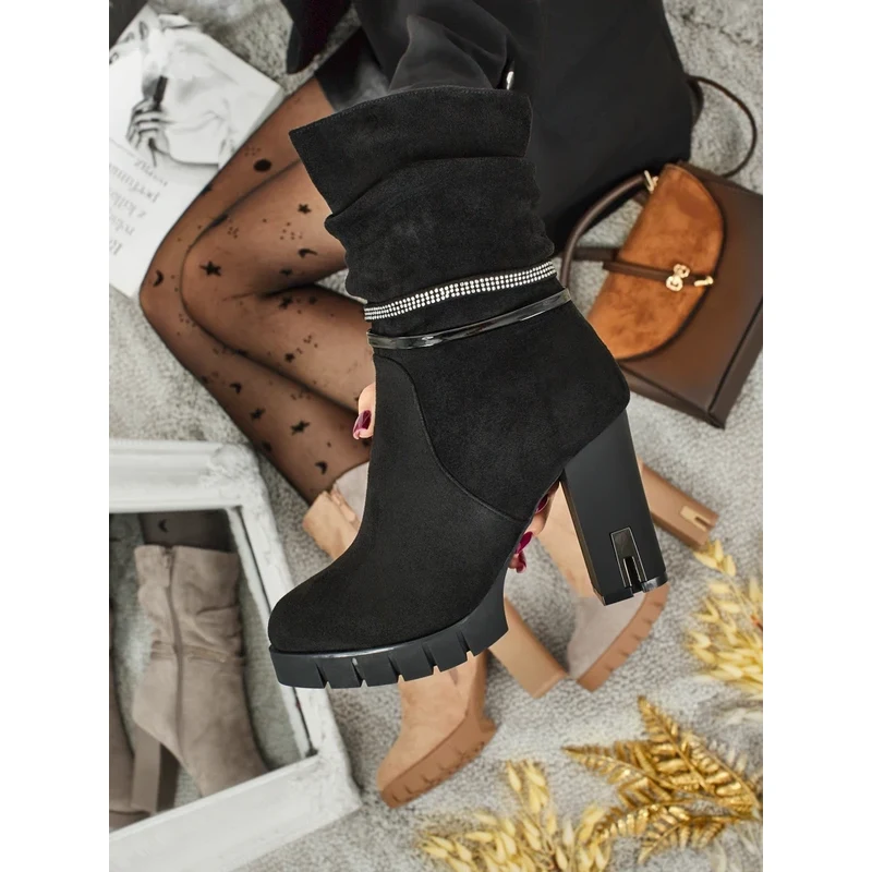 Resti BrambleDusk Womens Eco Suede Block Heel Ankle Boots