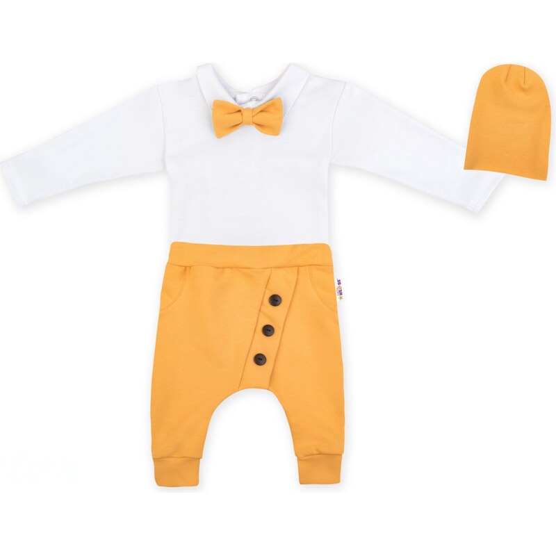 Baby Nellys 3-dílná sada Hubert, body s motýlkem dl.rukáv, tepláčky a 99061655