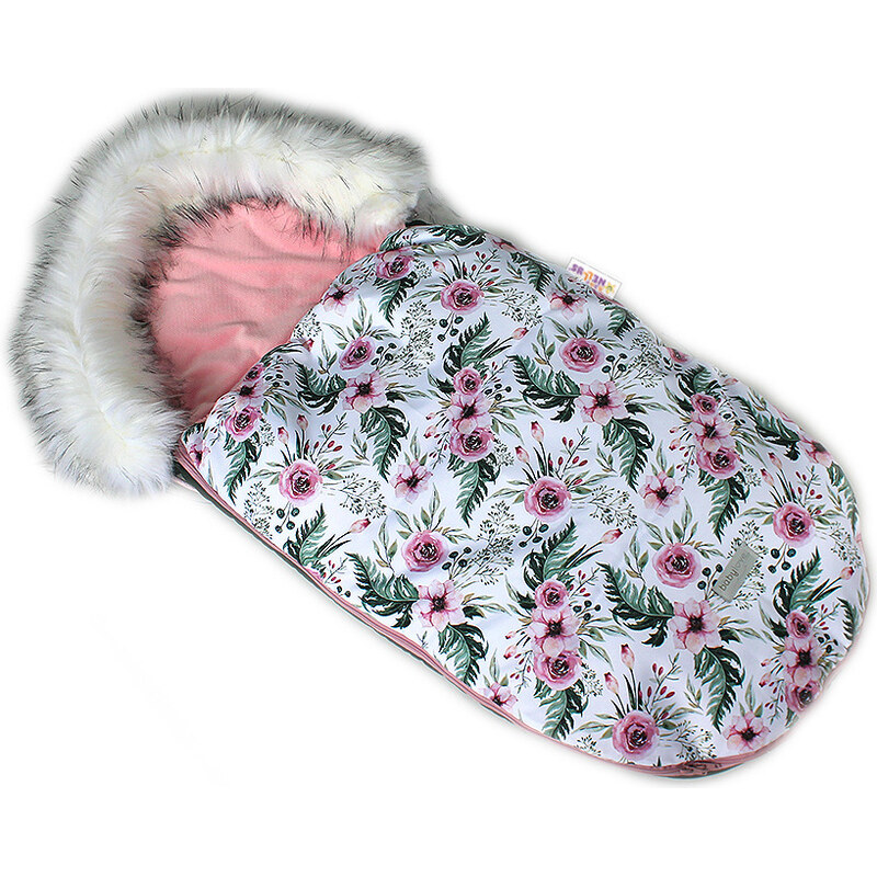 Baby Nellys Fusák, spacáček 105x55 Velvet Winter Lux - Flowers 99062146