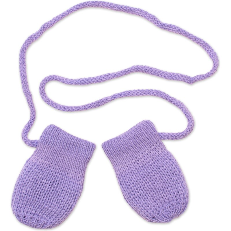 Baby Nellys Kojenecké rukavičky pletené, zimní - lila 99844589