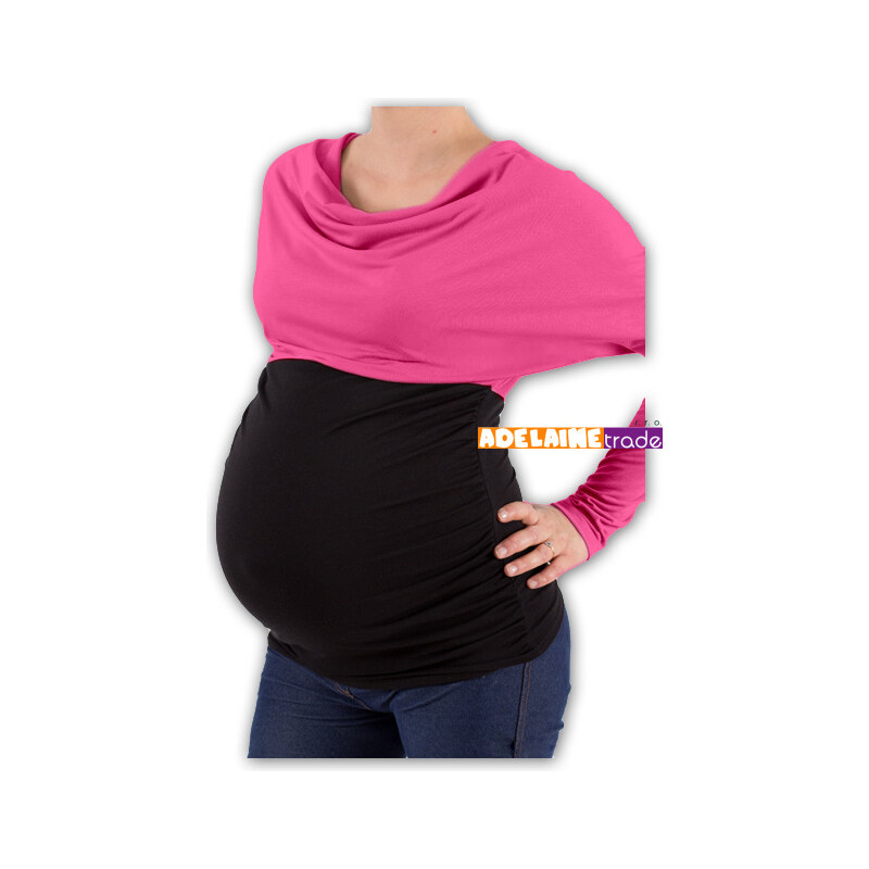 Be MaaMaa Těhotenská tunika VODA DUO - růžovo-černý 99061395