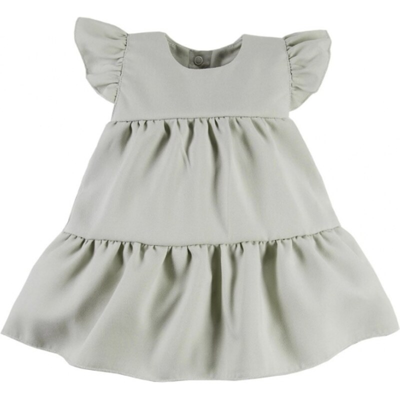 EEVI Dívčí šaty s volánky Nature - khaki 99060279