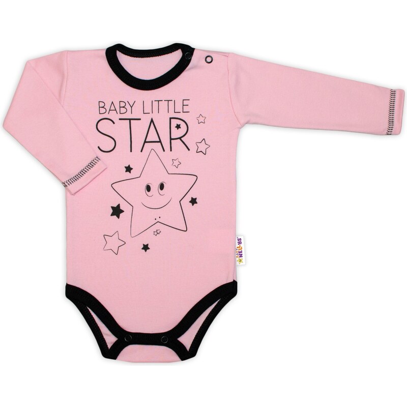 Baby Nellys Body dlouhý rukáv, růžové, Baby Little Star 99058838