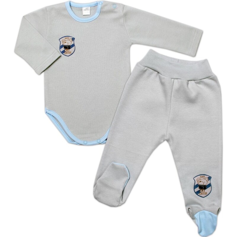 2-dílná sada G-baby body dl. rukáv + polodupačky Fotograf, šedá, vel. 99060699