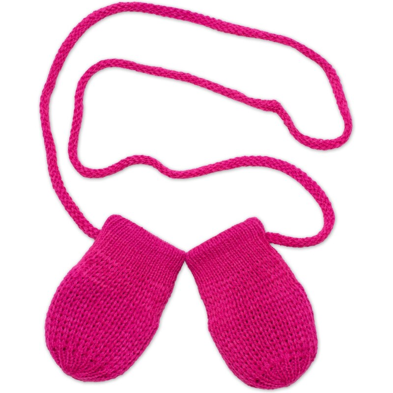 Baby Nellys Kojenecké rukavičky pletené, zimní - růžové/malinové 99059086