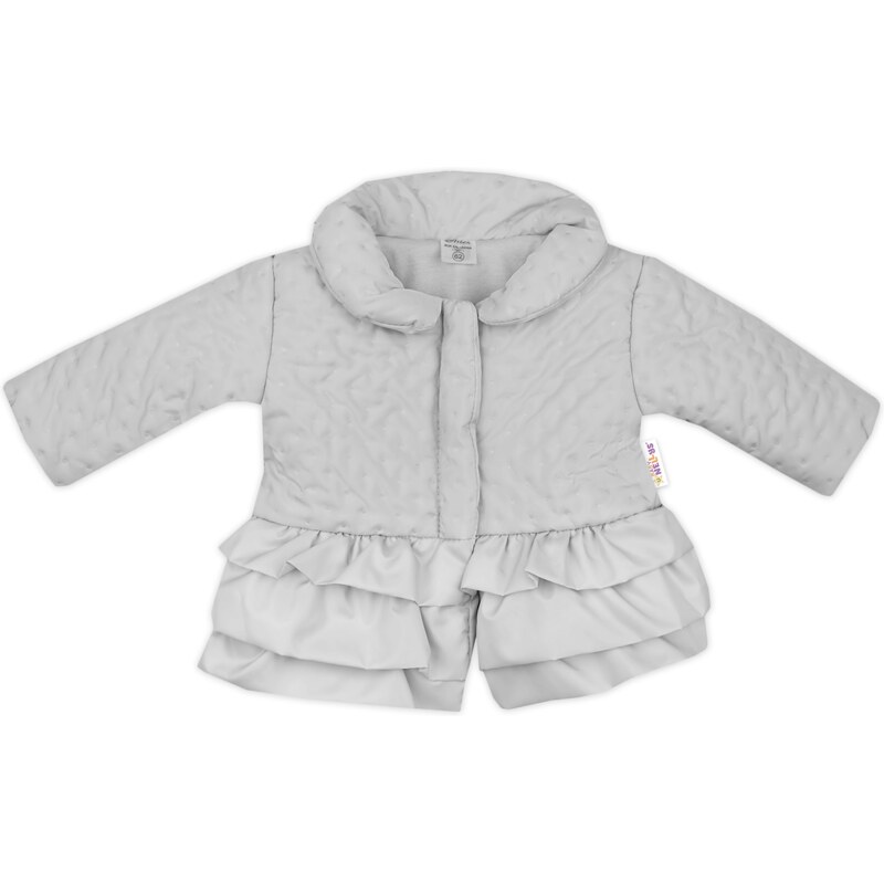 Baby Nellys Kojenecká přechodová bundička s volánky, šedá
